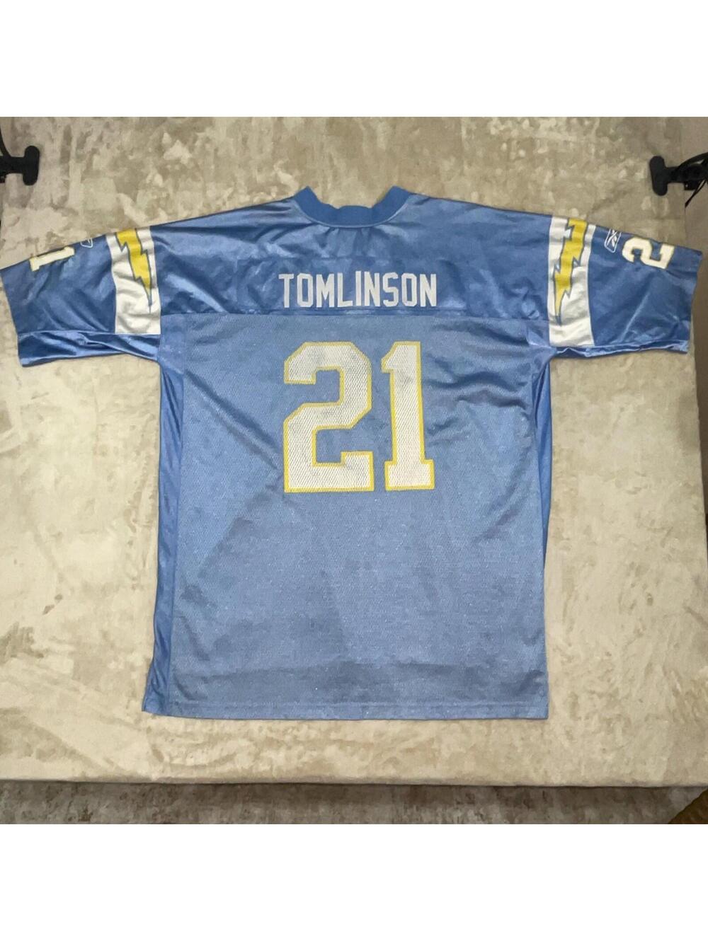 LaDainian Tomlinson San Diego Chargers Powder Blue Jersey Reebok Mens 2XL *FLAW*